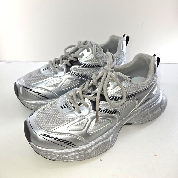 Madden Girl Women's Fashion Laceup Sneakers Silver Size 9.5 - Picture 3 of 8